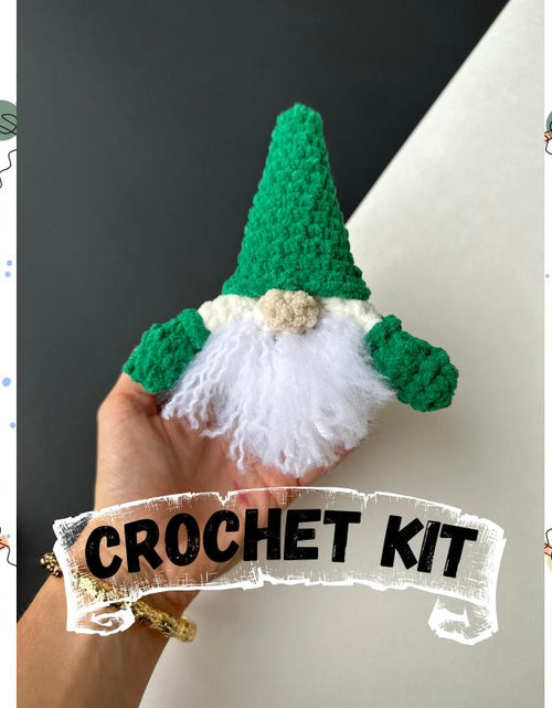 Load image into Gallery viewer, New Year DIY Crochet Kit: Beginner-Friendly Amigurumi Gnome Pattern for Christmas Ornaments and Unique Holiday Decor Handmade Gift Idea
