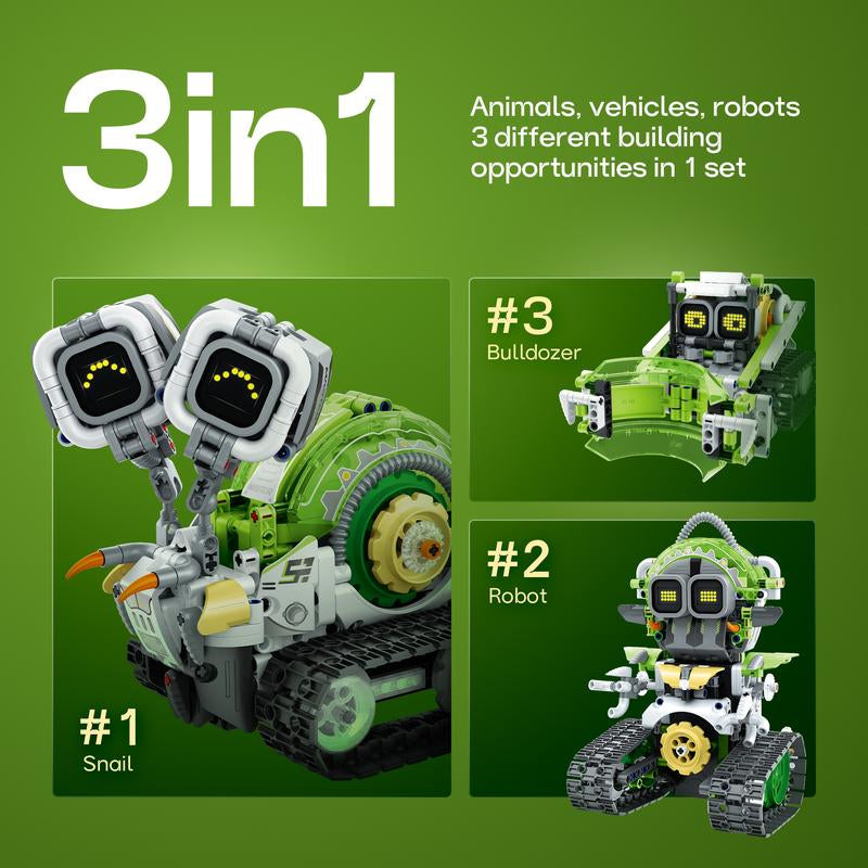Sillbird STEM Robot Building Sets, 3 in 1 Remote & App-Controlled Robotic Toys for Kids 8-12 Educational Programmable Coding Kit, Creative Halloween for Boys Girls Aged 8+ (478 Pieces)