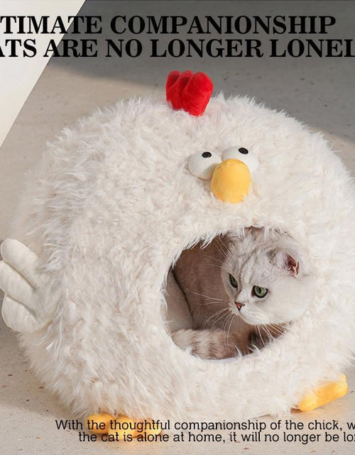 Load image into Gallery viewer, Cute Chicken Design Pet House, Semi-Enclosed Pet Bed, Soft &amp; Comfortable Pet Nest, Pet Supplies for Small Dogs &amp; Cats
