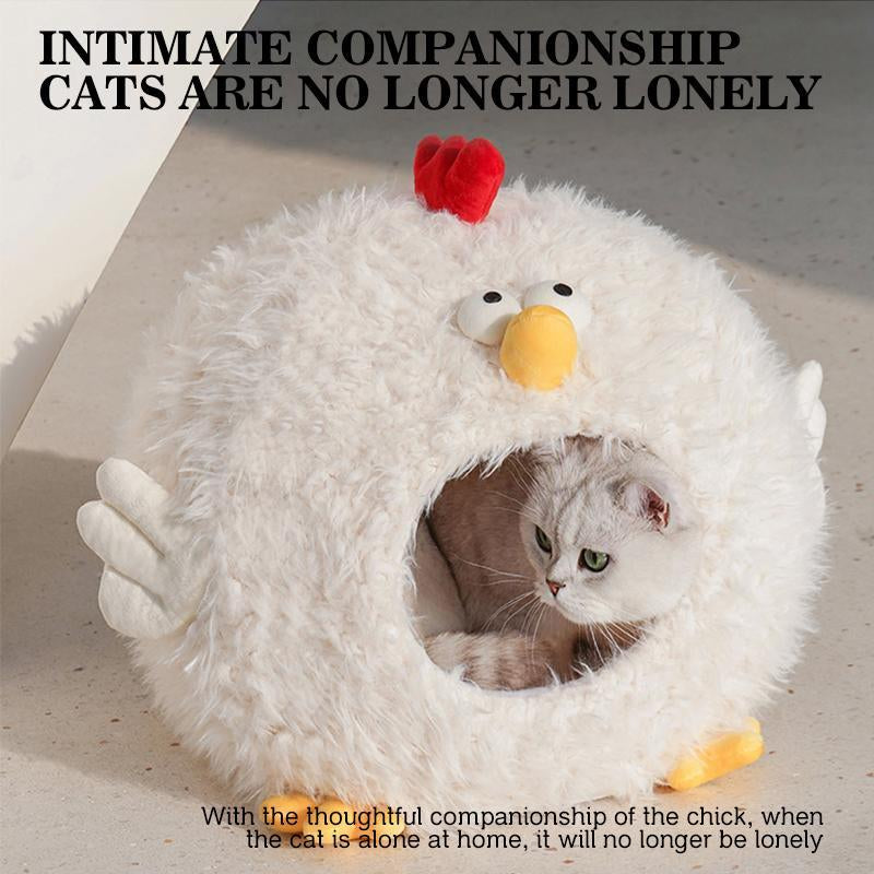 Cute Chicken Design Pet House, Semi-Enclosed Pet Bed, Soft & Comfortable Pet Nest, Pet Supplies for Small Dogs & Cats