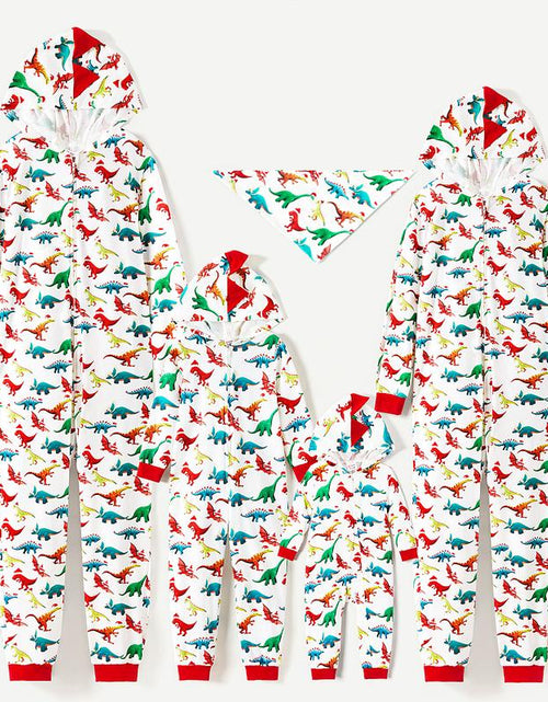 Load image into Gallery viewer, Patpat Christmas Pjs Dinosaur Print Family Matching Long-Sleeve Pajama Set Hooded Onesies Family Clothing Pajamas Sets (Flame Resistant) Spingtok

