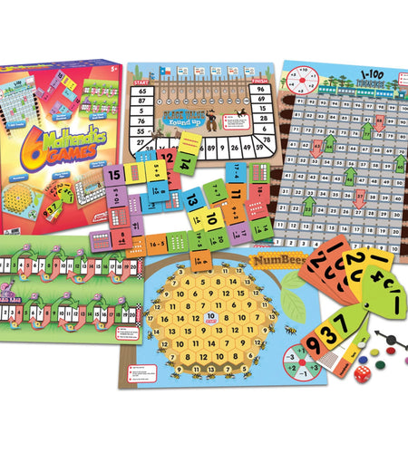6 Mathematics Games  Board Game for Ages 5-8 Grade 1 Grade 2 Learning, Math, Perfect for Home School, Educational Resources