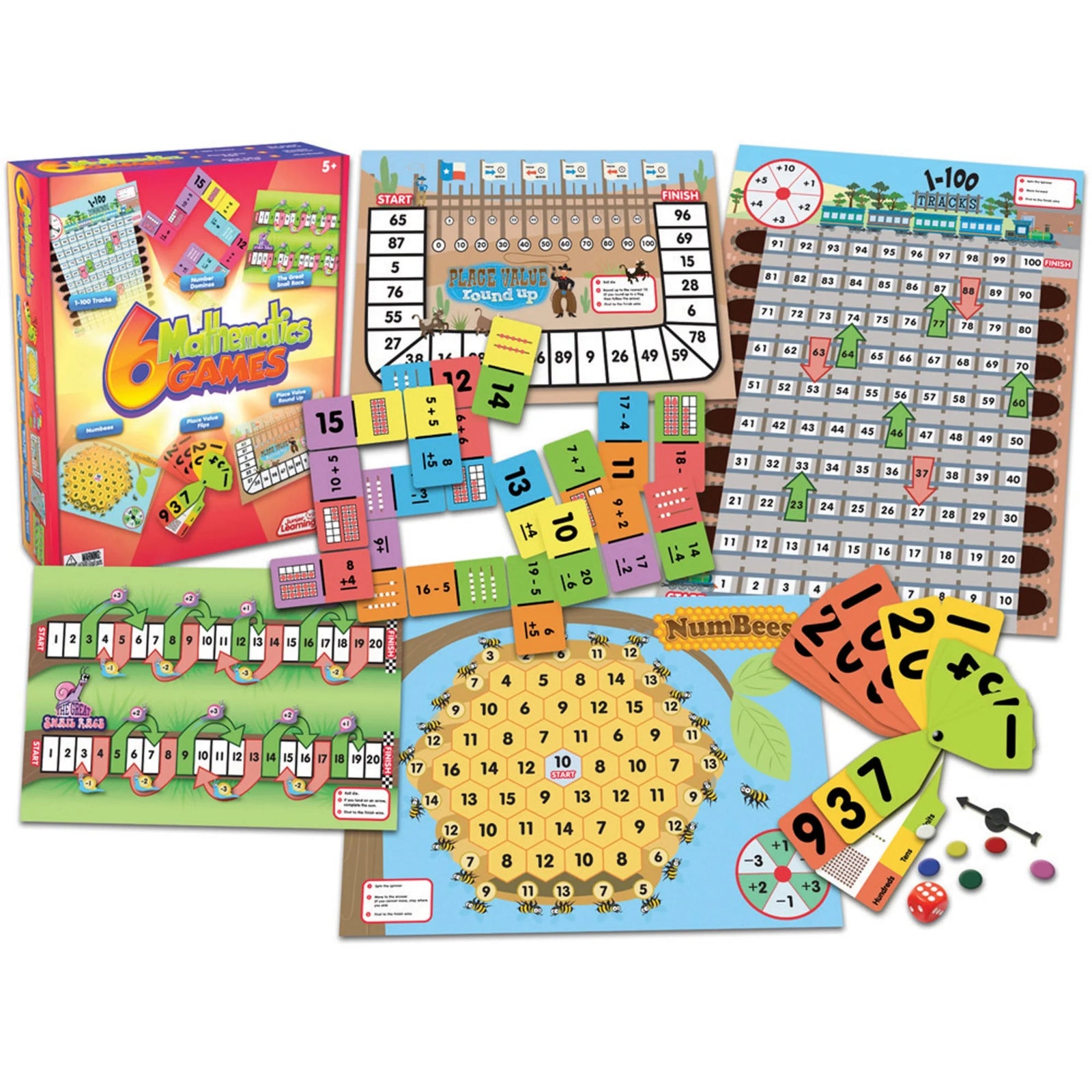 6 Mathematics Games  Board Game for Ages 5-8 Grade 1 Grade 2 Learning, Math, Perfect for Home School, Educational Resources