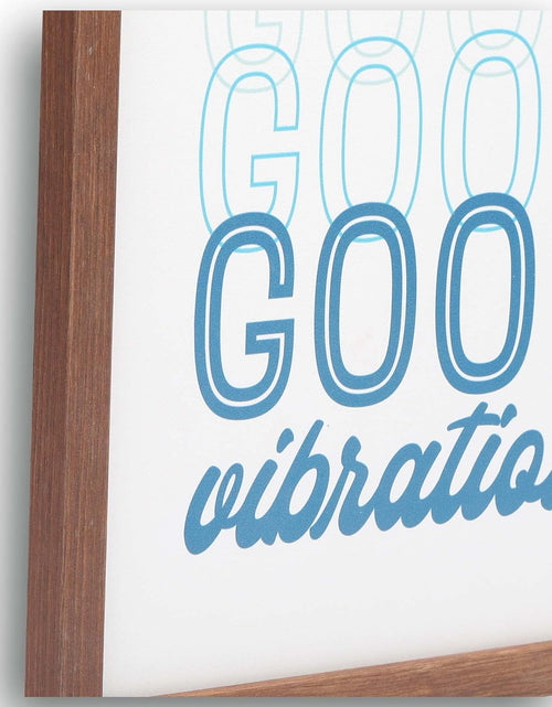 Load image into Gallery viewer, Good Vibrations Framed Wood Wall Decor - Retro Vibe Wall Art for Bedroom, Living Room or Beach House
