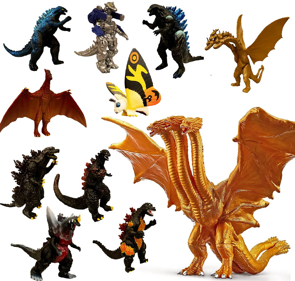 JAYKENIXO 10pcs Small Dragons and Gidorah Action Figures Toys Set