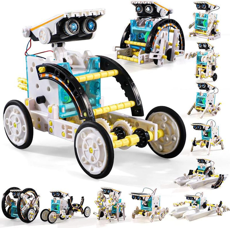 Education Building Science Experiment Set, 12 in 1 STEM Solar Robot Kit Toys,Birthday/Christmas Gift