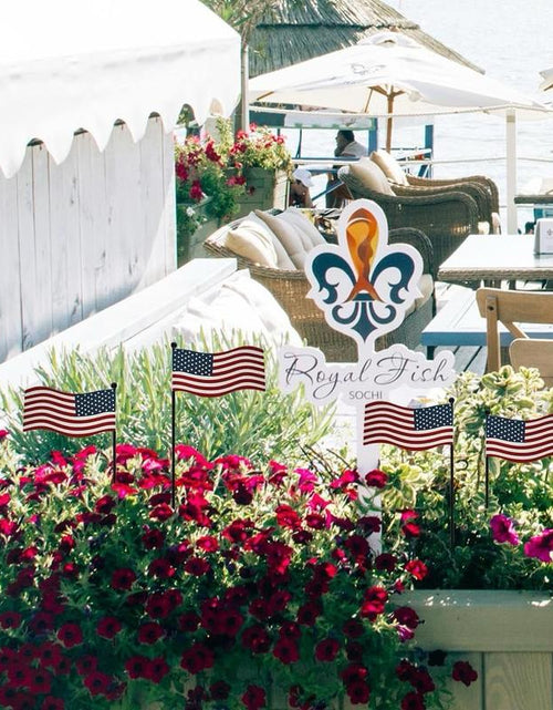 Load image into Gallery viewer, 4Pcs 13&quot;H Metal American Flag Garden Stake Patriotic US Flag Yard Signs Lawn Stakes Star&amp;Stripes for Garden Patio Plant Pot Indoor Outdoor Memorial Day 4Th of July Independence Day Party Supply
