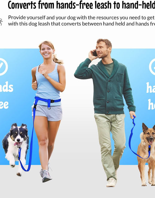 Load image into Gallery viewer, Hands Free Dog Leash, Adjustable Leash for Running, Jogging, Training and Service Dogs, Great for Small, Medium and Large Dogs, Made in USA (Royal Blue, Large Belt (27&quot;- 50&quot; Waist))
