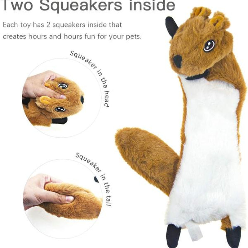 Dog Squeaky Toys 5 Pack, Pet Toys Crinkle Dog Toy No Stuffing Animals Dog Plush Chew for Large Dogs and Medium Dogs Squeeky