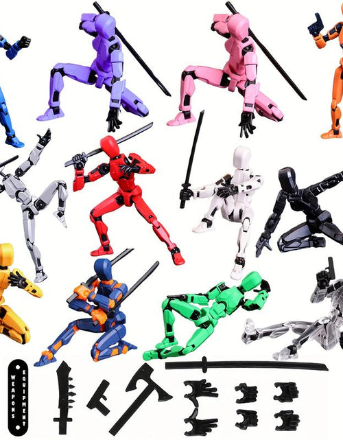 Load image into Gallery viewer, Assembled Finished Product 3-Piece Set of 3D Printed Multi-Joint Action Figures T13, Fully Movable Robot Model, Suitable for Stop-Motion Animation, Halloween Gifts and Christmas Gifts,Collectible Figurines Metal Anime Design Statues
