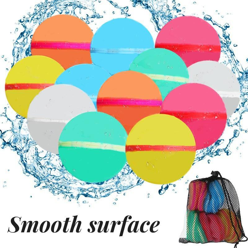 Reusable Water Balloons for Kids, Eco-Friendly Water Balloons with Mesh Bag, Chemical-Free, Summer Pool Beach Toys Summer Water Fun for Outdoor Games, Outdoor Water Game Toys for Teens and Adults, Self-Sealing Bombs Splash Balls, Quick-Fill Magnetic Ball