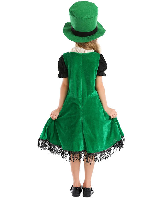 Load image into Gallery viewer, Irish Folk Dance Dress St Patrick Day Elf Leprechaun Costume Kid Girls Green Carnival Festival Fairy Pixie Outfit for Toddler
