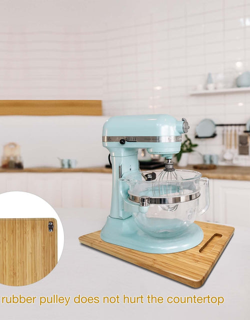 Load image into Gallery viewer, Bamboo Appliance Sliders for Kitchen Appliances, Sliding Tray with Silent Rub...
