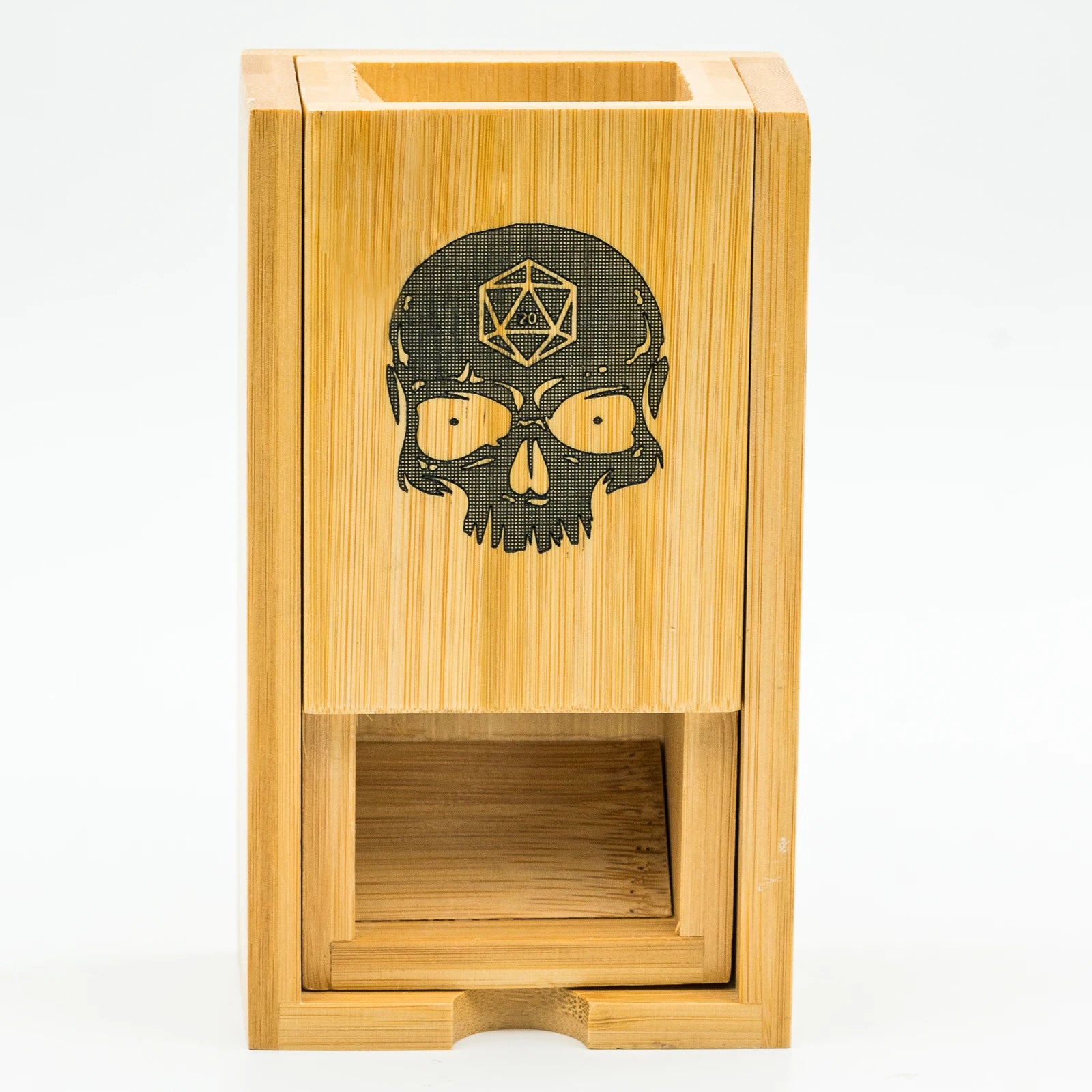 Bamboo Dice Tower Foldable Wooden Die Roller Castle Rolling Case Collapsible Dice Chest for Dnd,D&D,Rpg,Board Game Accessory