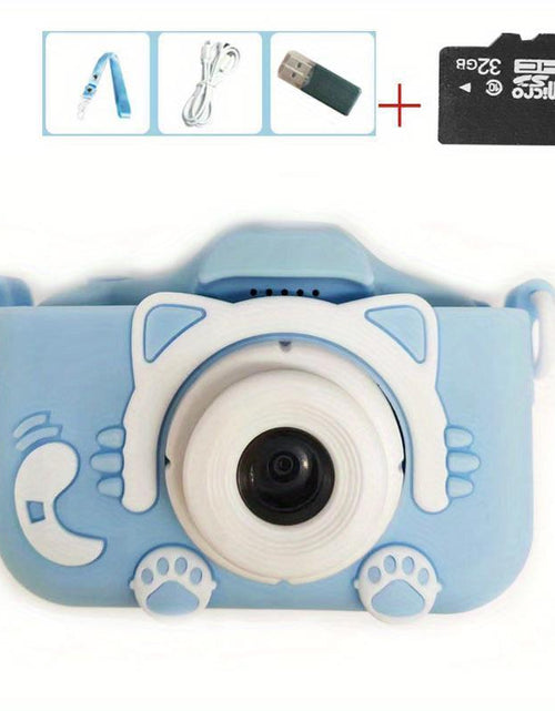 Load image into Gallery viewer, Compact Mini Digital Cameras, Portable Cute Cat Ear Shape Design Video Digital Camera with 32GB SD Card, USB Rechargeable Camera, Stocking Fillers Gift

