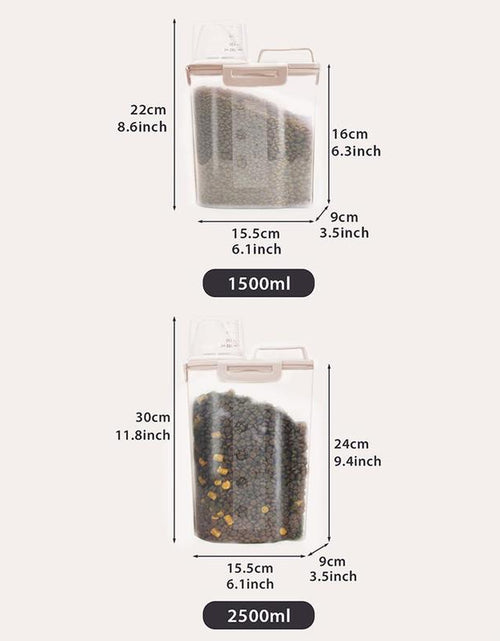Load image into Gallery viewer, Clear Pet Food Storage Seal Box, Leakproof Pet Food Storage Container, Food Storage Organizer for Cats and Dogs
