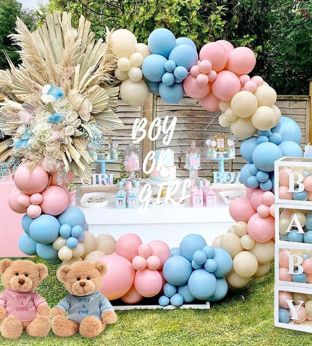 Gender Reveal Baby Shower Balloon Garland Arch Kit,176Pc Latex Balloon Box Decoration,Pink and Blue Balloon Decor,Baby Shower Balloon Party Decoration