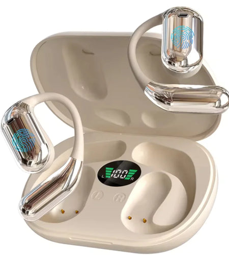 Ear-Mounted Bluetooth Headset with LED Display (One Set)