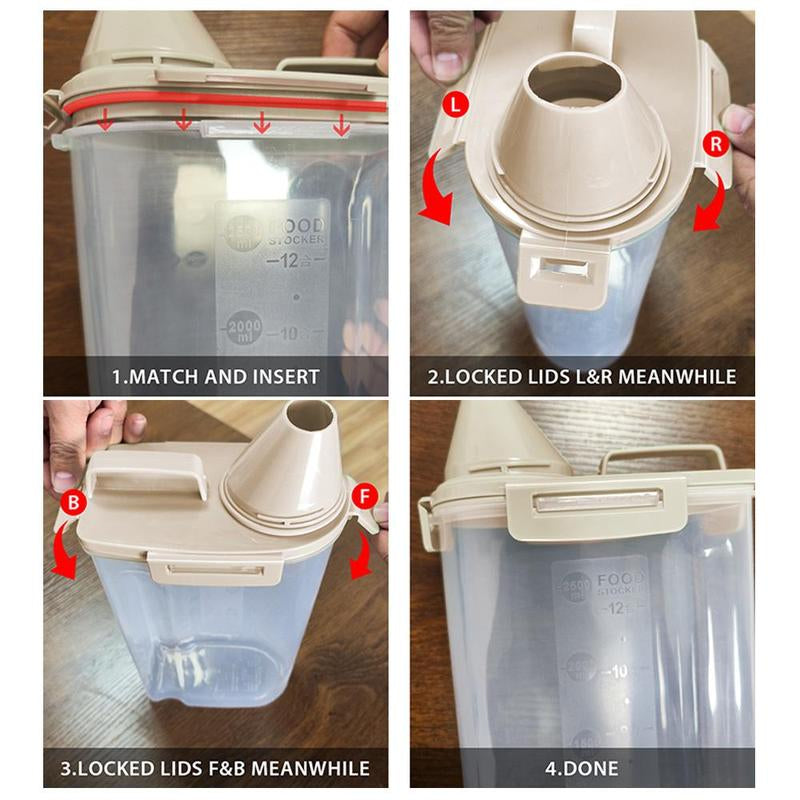Clear Pet Food Storage Seal Box, Leakproof Pet Food Storage Container, Food Storage Organizer for Cats and Dogs