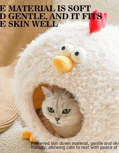Load image into Gallery viewer, Cute Chicken Design Pet House, Semi-Enclosed Pet Bed, Soft &amp; Comfortable Pet Nest, Pet Supplies for Small Dogs &amp; Cats
