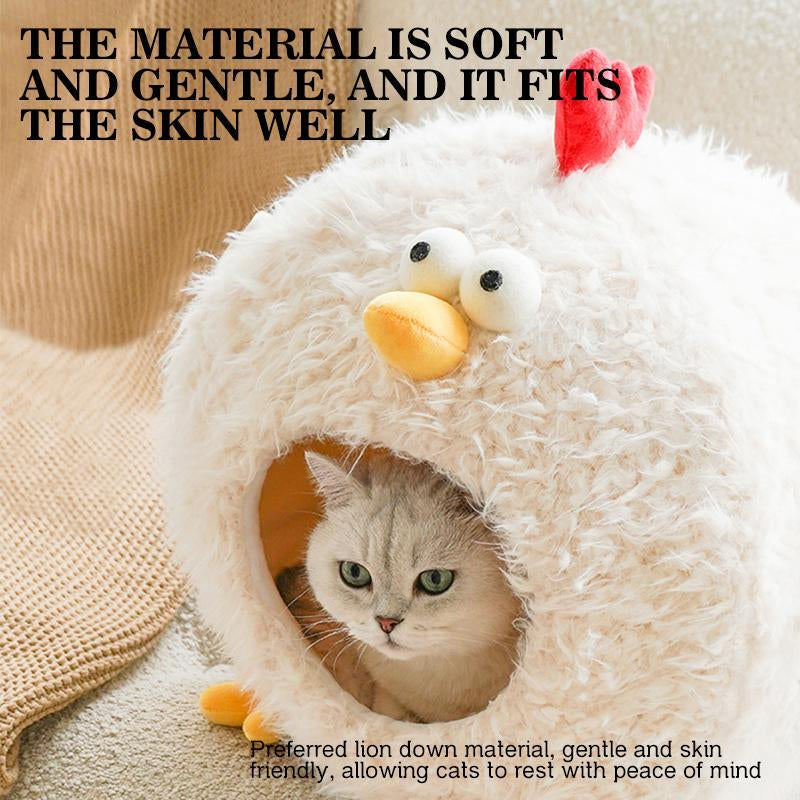 Cute Chicken Design Pet House, Semi-Enclosed Pet Bed, Soft & Comfortable Pet Nest, Pet Supplies for Small Dogs & Cats