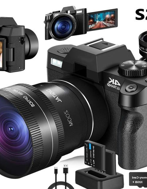 Load image into Gallery viewer, 4K Digital Cameras for Photography, 48MP Vlogging Camera for Youtube with Wifi, 180° Flip Screen Compact Camera with Flash
