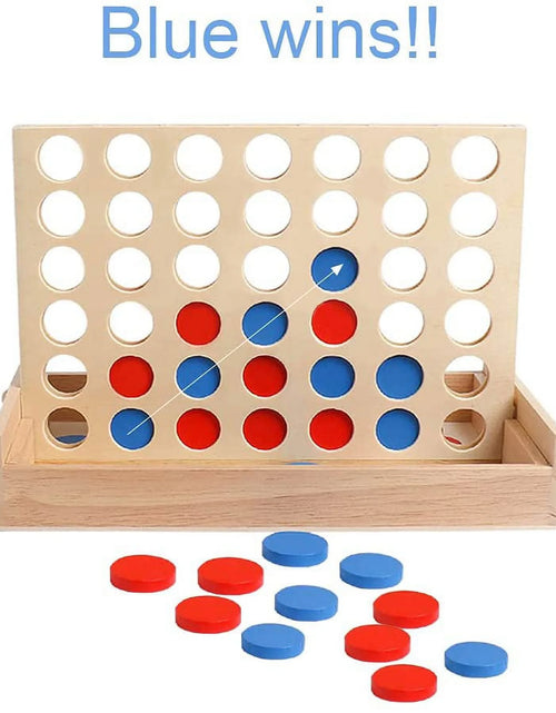 Load image into Gallery viewer, Wooden 4 in a Row Board Games Line up 4 Connect Games for Travel Board Games Foldable Classic Family Fun Toy for Kids and Adults
