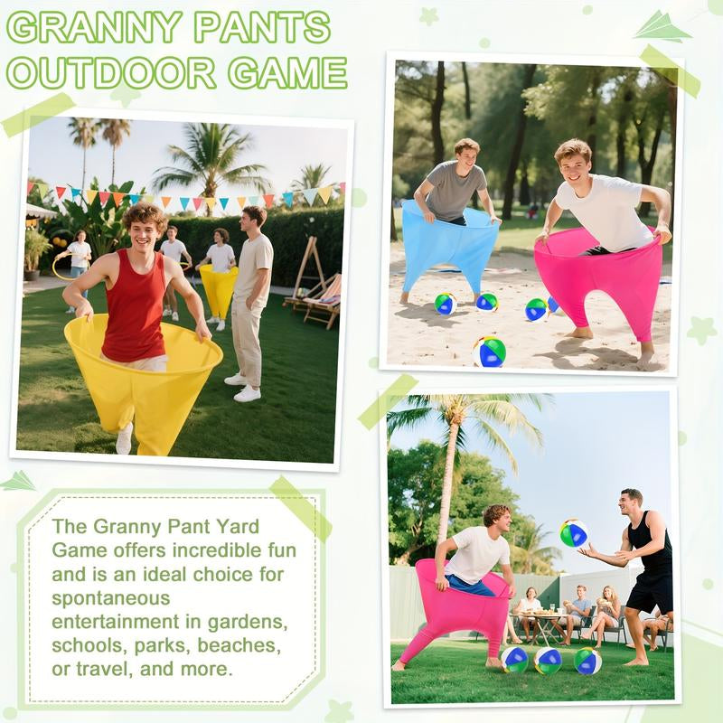 Granny Pants Yard Game, Toss Game Set,2Pcs Granny Pants Outdoor Game for Adults, 8 Elastic Balls+Pump, Perfect for Family Reunion Games, Backyard Gatherings & Team Games,Lawn Games