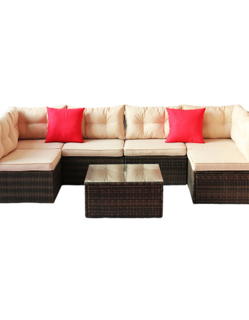 Load image into Gallery viewer, Patio Furniture Set PE Rattan Sectional Garden Furniture Corner Sofa Set
