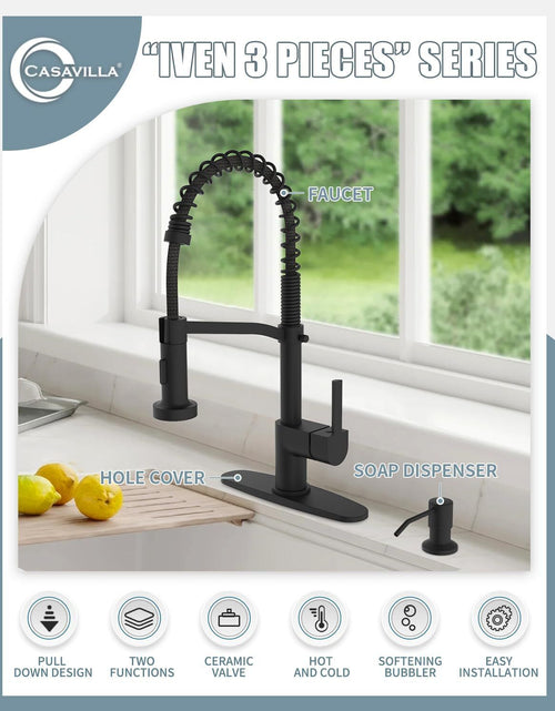Load image into Gallery viewer, Black Kitchen Faucet Soap Dispenser, Faucet for Kitchen Sink, Kitchen Sink Fa...
