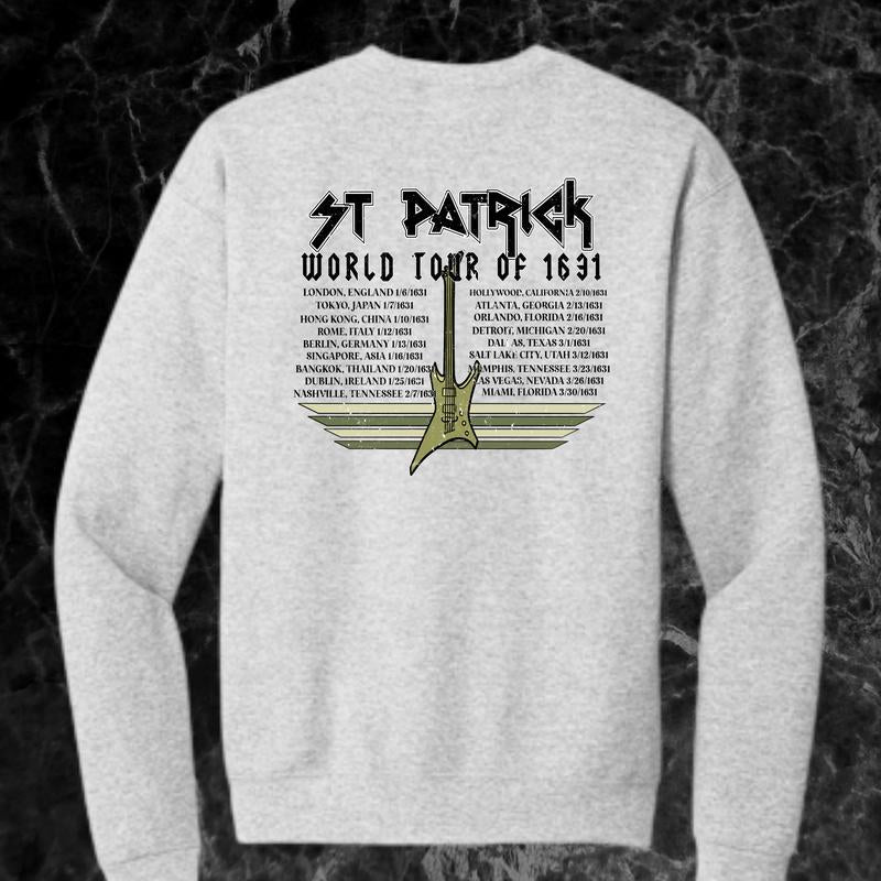 St. Patrick World Tour Front and Back Concert Short Sleeve T-Shirt or Crewneck Sweatshirt