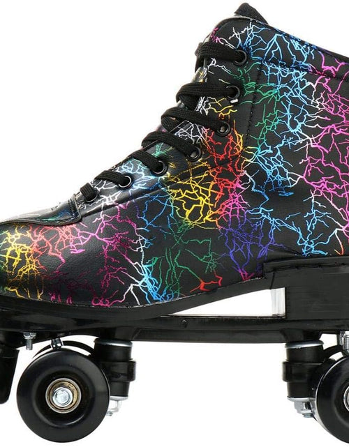 Load image into Gallery viewer, Roller Skates for Women and Men Cowhide High-Top Shoes Classic Double-Row Roller Skate Four-Wheel Roller Skates for Men Girls Unisex
