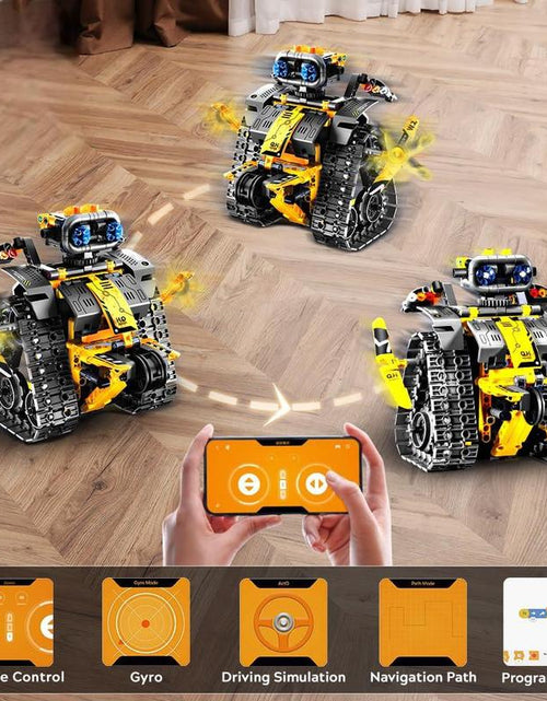Load image into Gallery viewer, Robot Toys for Kids, 520 PCS App &amp; Remote Control Robotics Kit, 5-In-1 RC Wall Robot, Engineer Robot &amp; Dinosaur Building Toy, Gift for Boys &amp; Girls 6+
