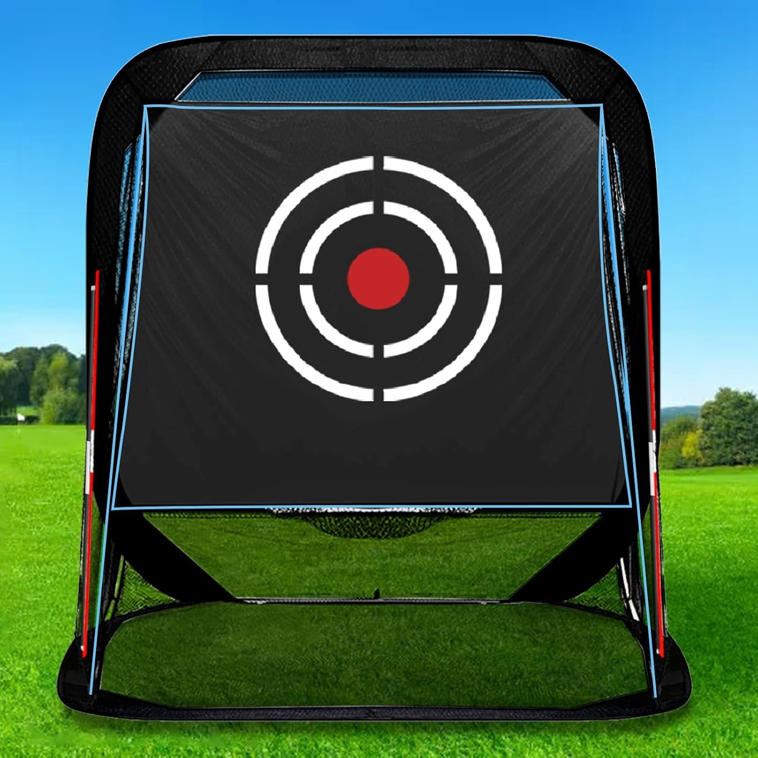 Golf Pop-Up Hitting Cage: 8X7X7Ft Practice Net with Target Portable Backyard Garage Training for Driving Chipping Swing Beginners & Golf Enthusiasts