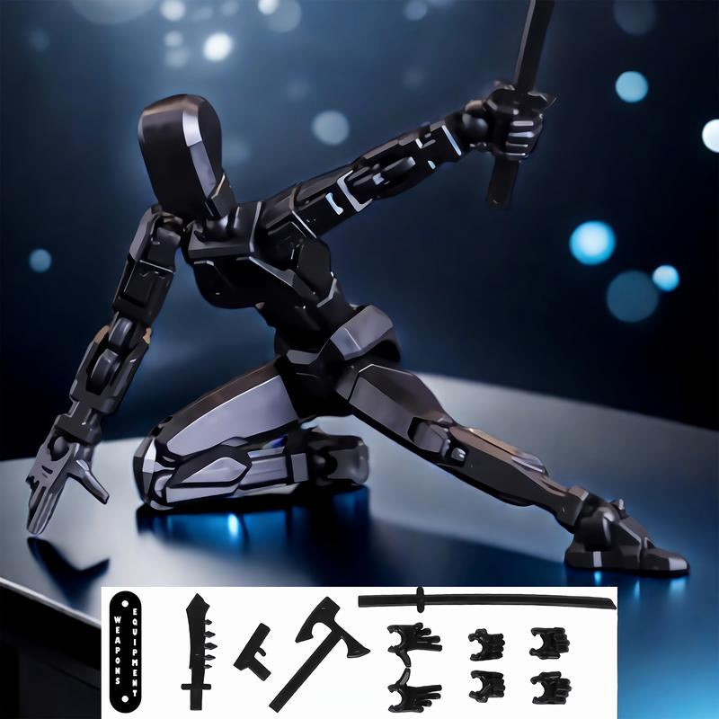 Assembled Finished Product 3-Piece Set of 3D Printed Multi-Joint Action Figures T13, Fully Movable Robot Model, Suitable for Stop-Motion Animation, Halloween Gifts and Christmas Gifts,Collectible Figurines Metal Anime Design Statues