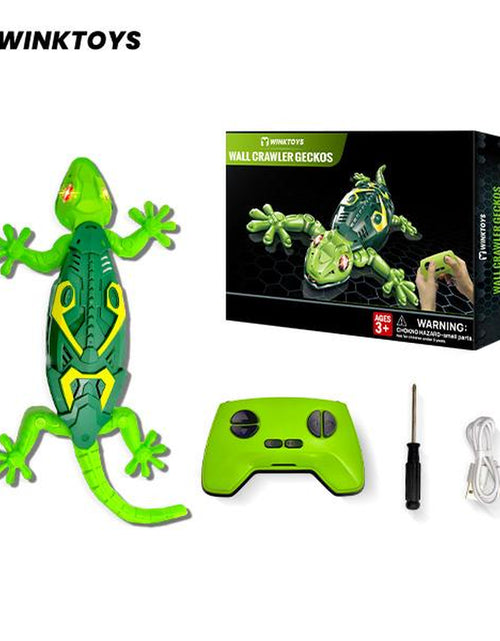 Load image into Gallery viewer, Wall Crawler Gecko, Winktoys Remote Control Toy, Electric Lizard Toy with LED Glowing Eyes, 360° Spin, Animal Toy, Fun Indoor Toy, Gift Idea, Party Toy, Cool Gifts, Family Fun

