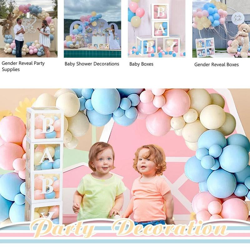 Gender Reveal Baby Shower Balloon Garland Arch Kit,176Pc Latex Balloon Box Decoration,Pink and Blue Balloon Decor,Baby Shower Balloon Party Decoration