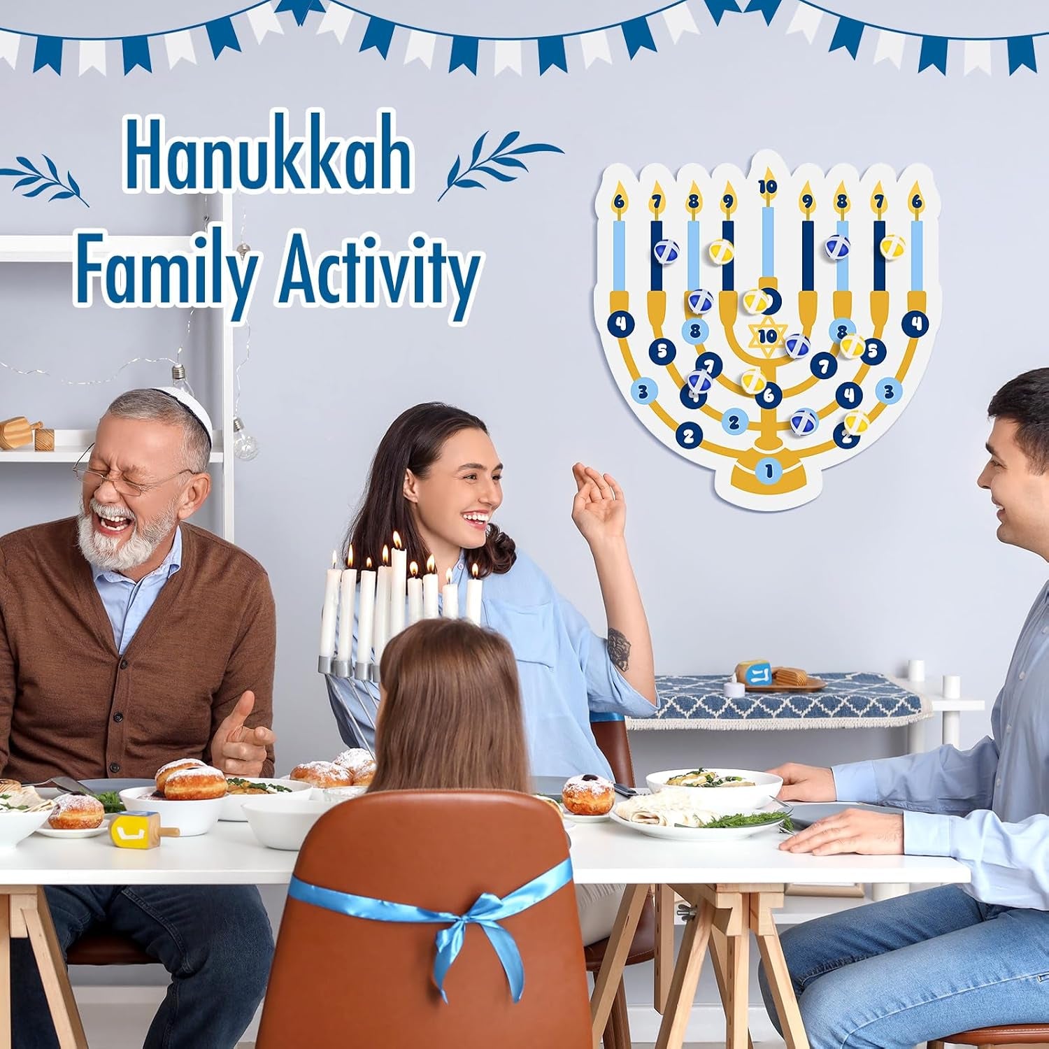 Hanukkah Party Games Party Decorations 26 X 25 Menorah Dart Board with 18 Sticky Balls Hanukkah Activities Chanukah Gifts Chanukah Favors