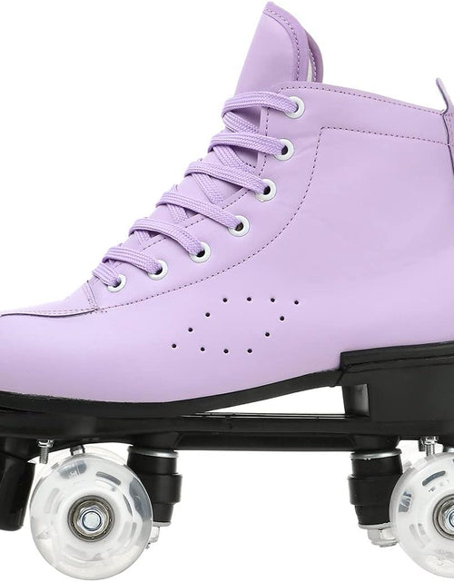 Load image into Gallery viewer, Roller Skates for Women and Men Cowhide High-Top Shoes Classic Double-Row Roller Skate Four-Wheel Roller Skates for Men Girls Unisex
