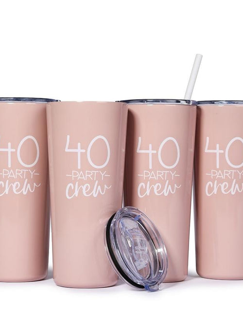 Load image into Gallery viewer, Celebrate 40 Party Crew Tumbler - 4 Pack | 22Oz | Exclusively for 40Th Birthday Party | 40Th Birthday Tumblers | 40Th Birthday Squad Tumblers
