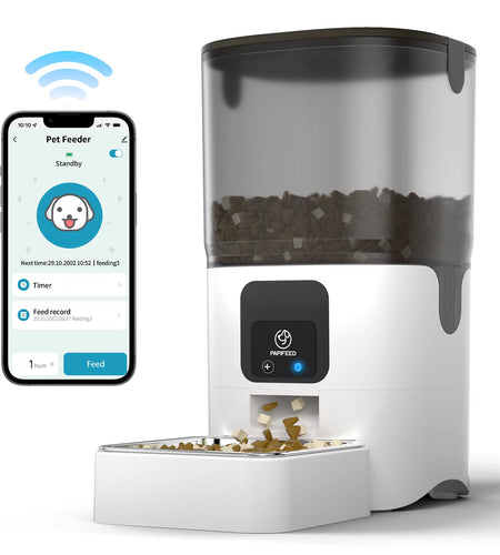 Smart Automatic Cat Feeders Wifi Pet Feeder with APP Control for Remote Feeding Detachable for Easy Clean Cat Food