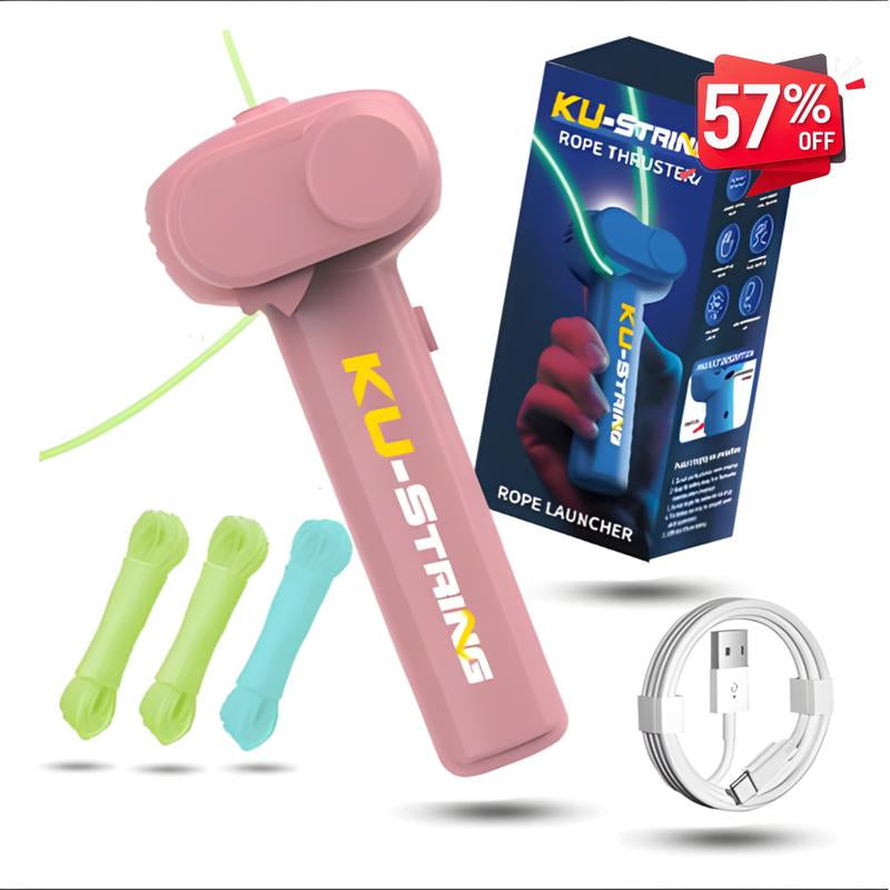 Children'S Guitar - Best Summer Gift for Kids, Perfect for Birthday, Music Parties & Outdoor Games - Motorized Rope Launcher with 3 Light-Up Ropes, USB Rechargeable, Portable & Durable for Kids' Fun!