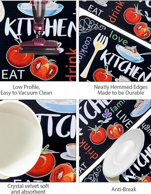 Load image into Gallery viewer, Cutlery Pattern Kitchen Mat, 2 Counts/Set Non-Slip Kitchen Rug, Room Decor Waterproof Kitchen Floor Mat, Washable Kitchen Rugs, Kitchen Decoration, Home Decor
