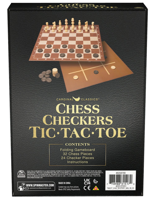 Load image into Gallery viewer, Spin Master Games, Chess Checkers and Tic-Tac-Toe Set, for Ages 6 and Up

