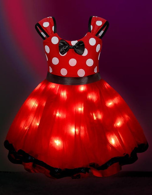 Load image into Gallery viewer, UPORPOR Light up Girls Dress up Clothes Halloween Christmas Costume Birthday House Cosplay Party Outfit Red for Kids, Accessories Not Included
