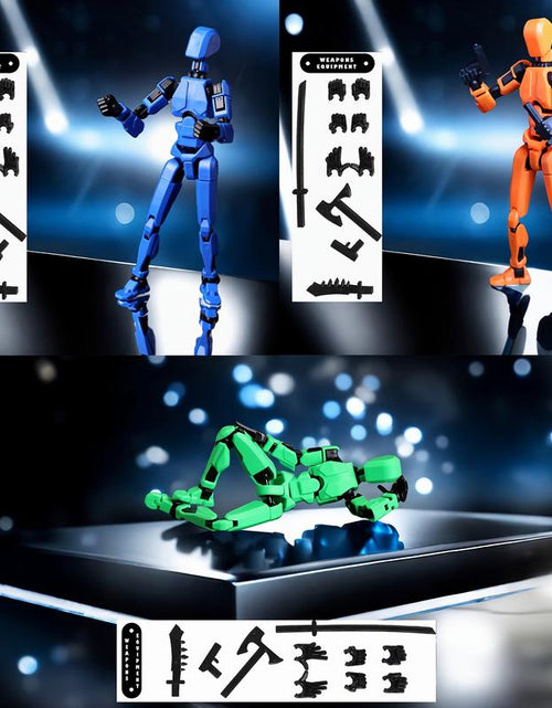 Load image into Gallery viewer, Assembled Finished Product 3-Piece Set of 3D Printed Multi-Joint Action Figures T13, Fully Movable Robot Model, Suitable for Stop-Motion Animation, Halloween Gifts and Christmas Gifts,Collectible Figurines Metal Anime Design Statues
