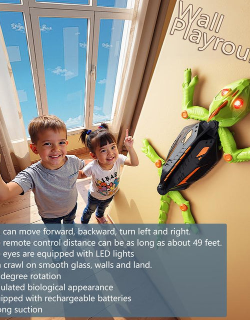 Load image into Gallery viewer, Wall Climbing RC Gecko Toy – Rechargeable Remote Control Robot with LED Eyes, STEM Tech Toy Gift for Kids Ages 6-12, Climbs Walls &amp; Smooth Surfaces
