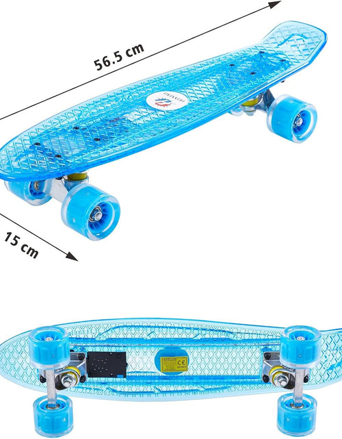 Load image into Gallery viewer, 22 Inch Skateboard- with Led Light up Wheels for Beginners,Complete Mini Cruiser Retro Skateboard for Kid,Smooth Riding,Durable Polypropylene with Pu Wheels
