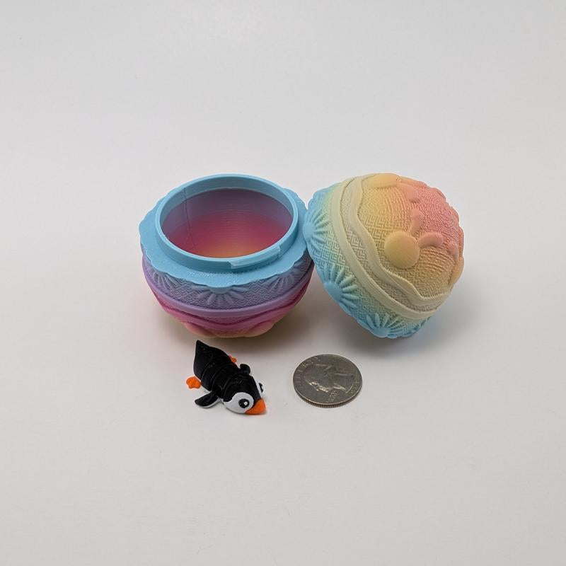 Easter Minis & Containers- Easter Themed Articulating 3D Printed Collectible Figurines - Easter Gift - Rainbow Egg & Easter Basket