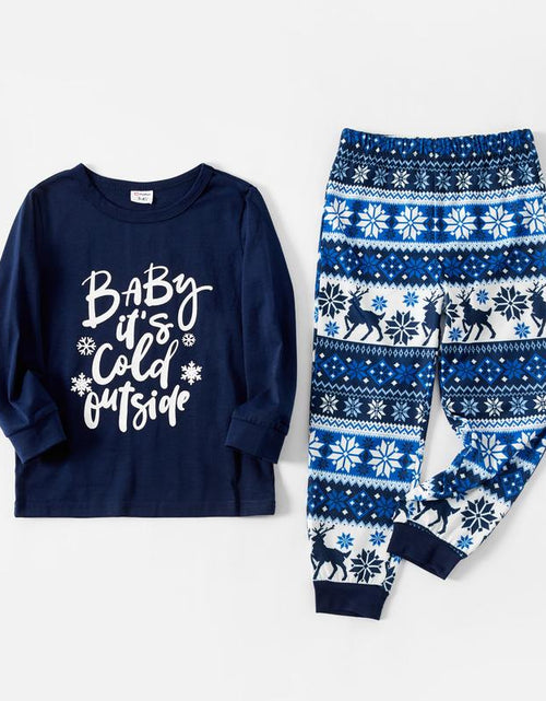 Load image into Gallery viewer, Patpat Mosaic Family Matching Letter Top Reindeer Pants Christmas Pajamas Sets (Flame Resistant) Spingtok
